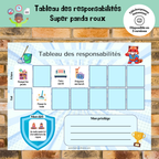 Tableau des responsabilités : super panda roux