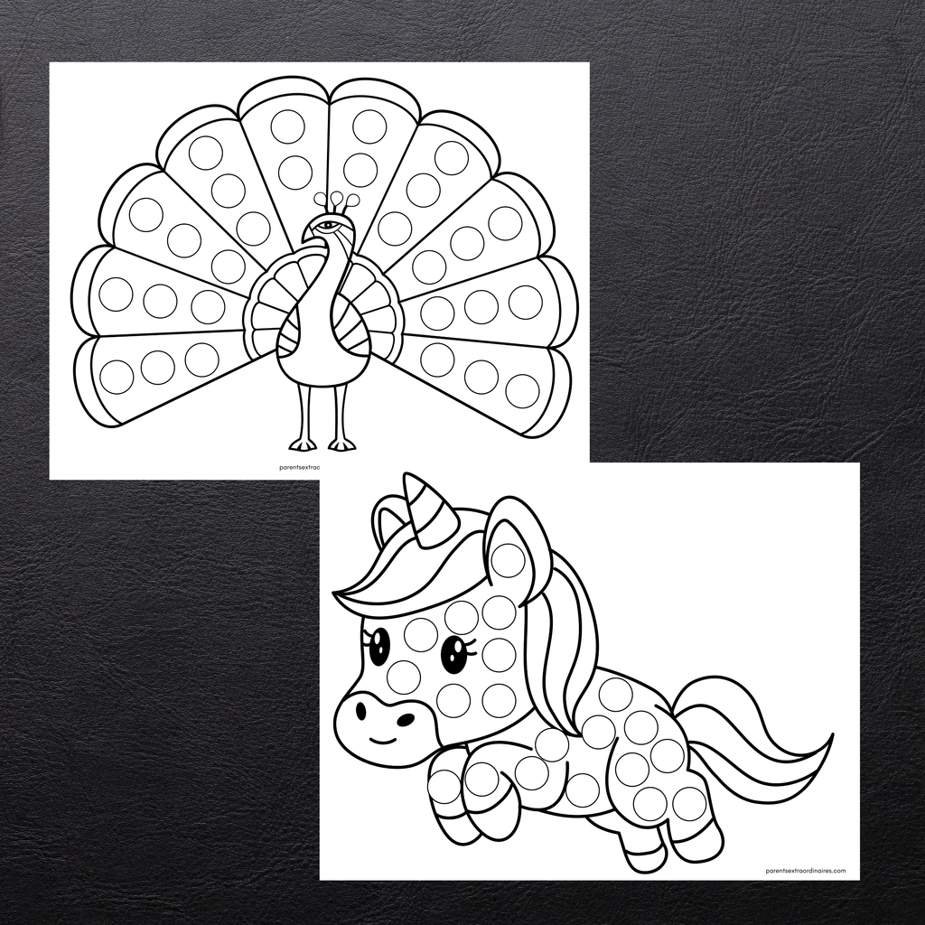 Ensemble de coloriages à points