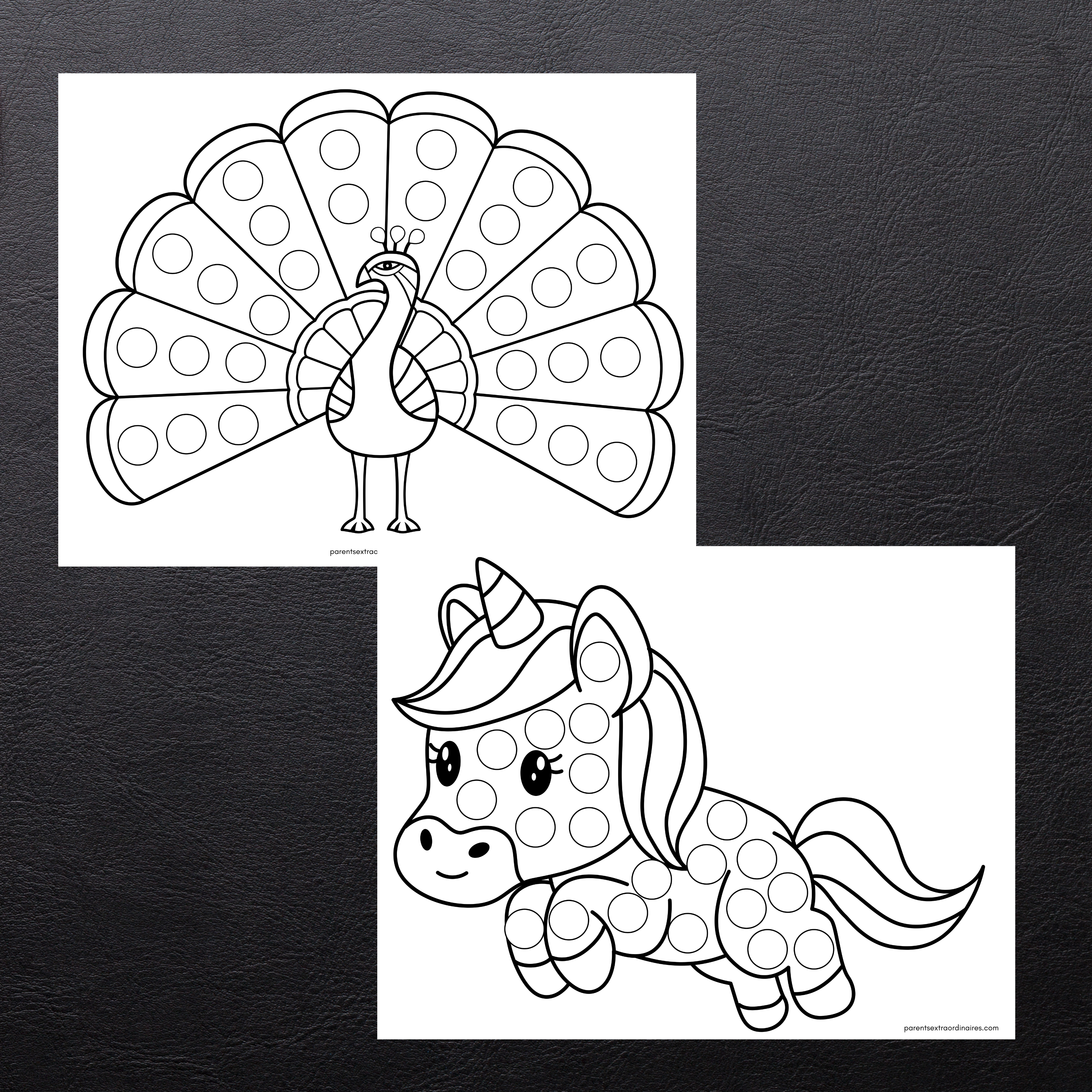 Ensemble de coloriages à points