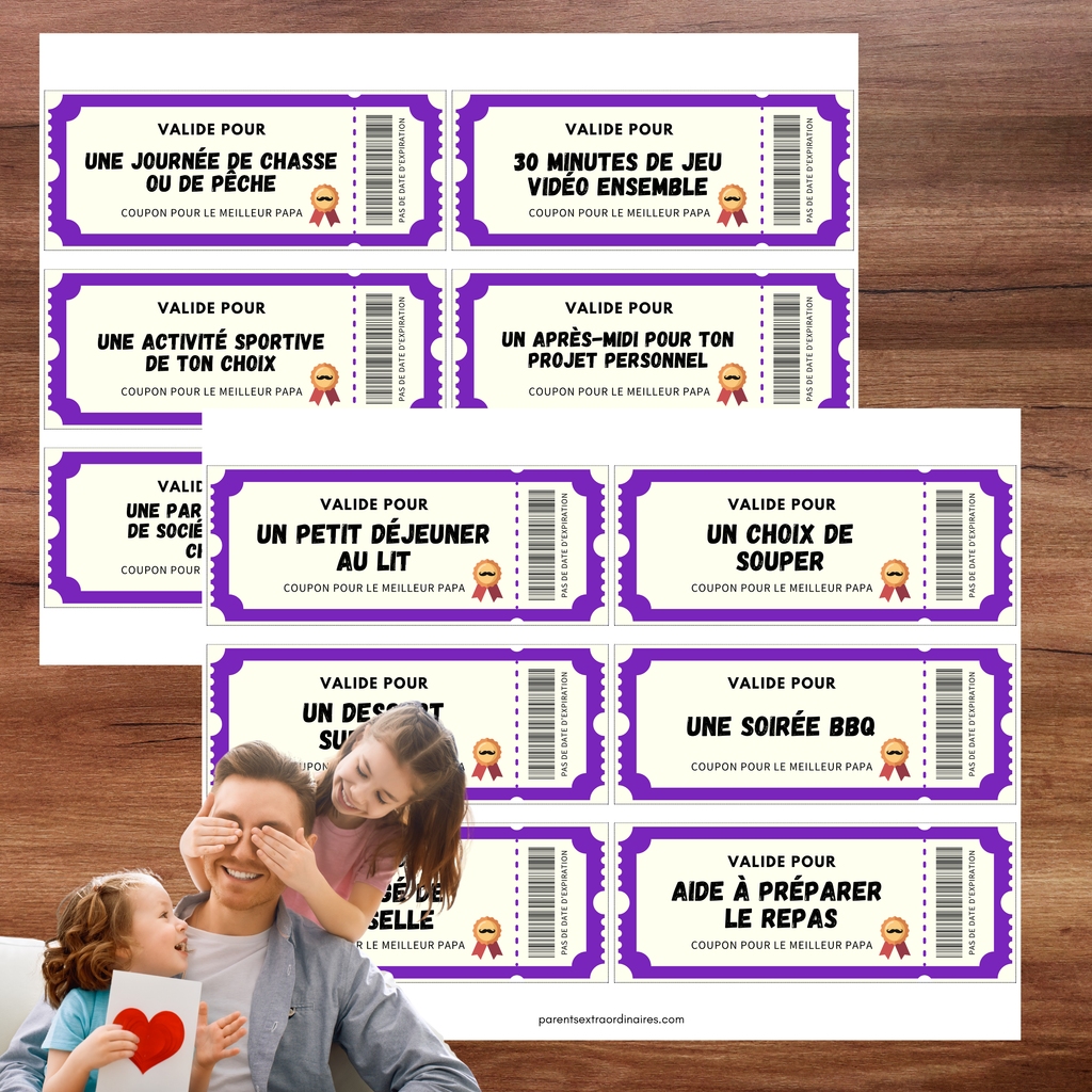 Coupons privilèges pour papa
