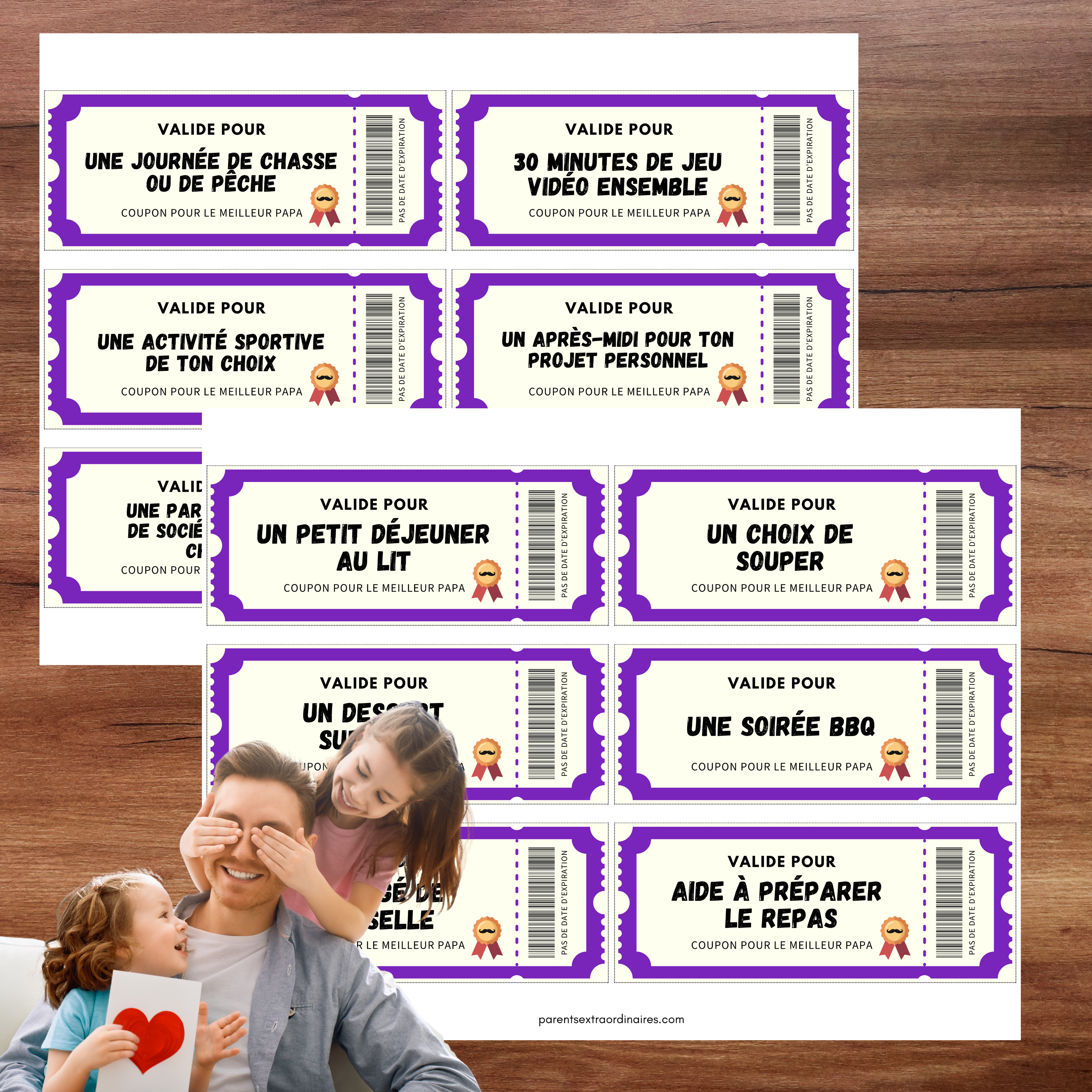 Coupons privilèges pour papa