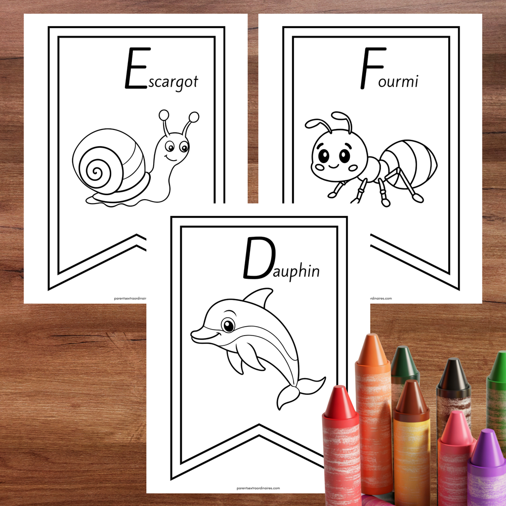 Bannières et coloriages de l'alphabet