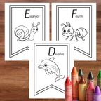 Bannières et coloriages de l'alphabet