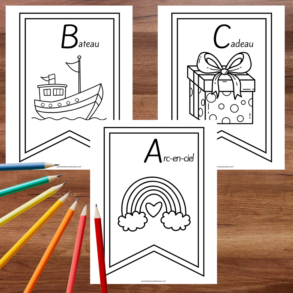Bannières et coloriages de l'alphabet
