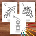 Bannières et coloriages de l'alphabet
