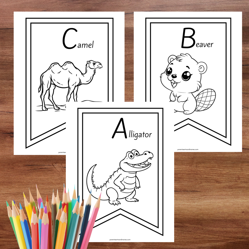 Bannières et coloriages de l'alphabet