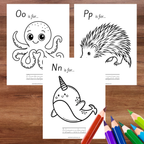 Bannières et coloriages de l'alphabet