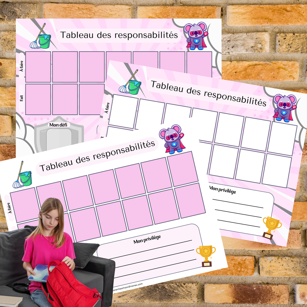 Tableau des responsabilités : super koala