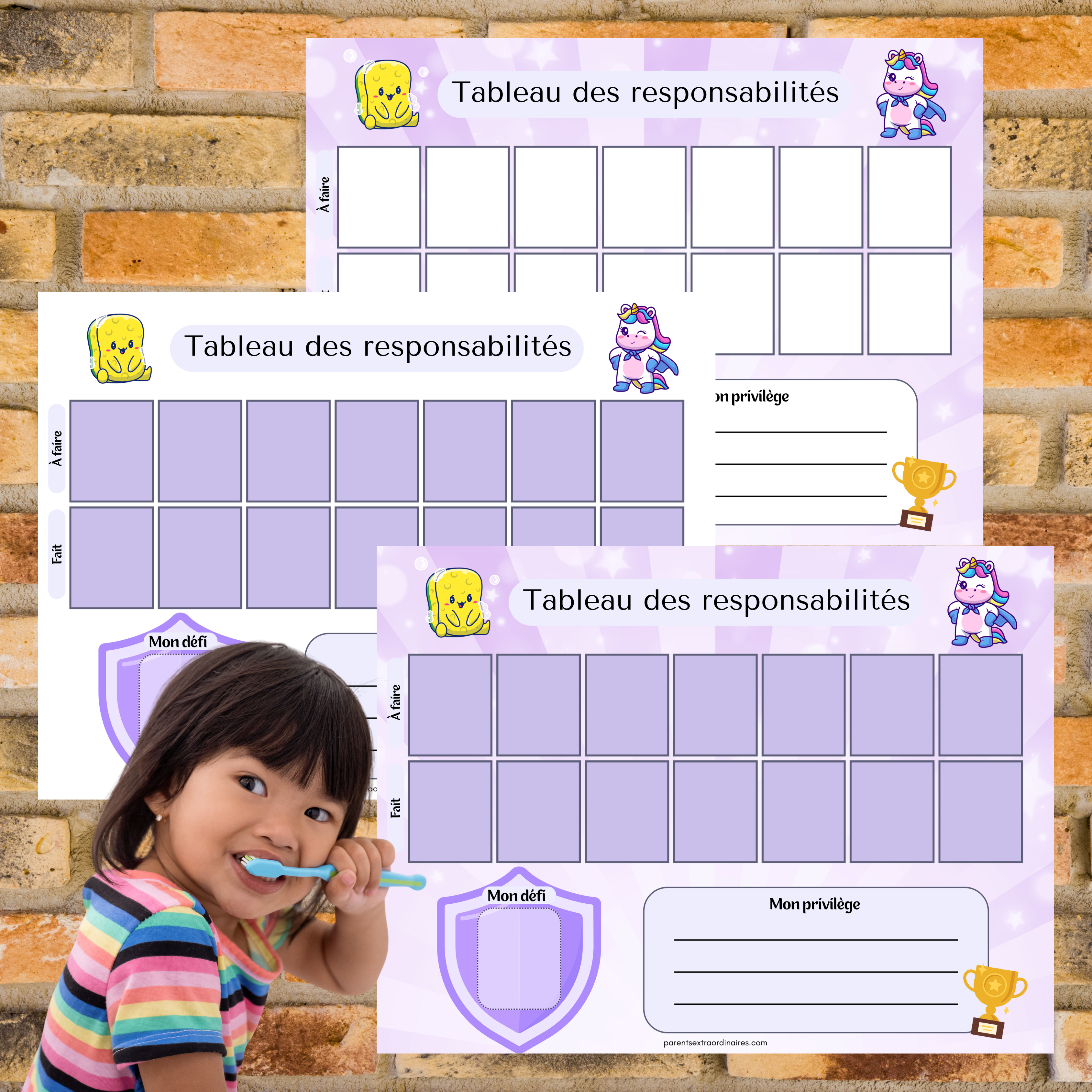 Tableau des responsabilités : super licorne