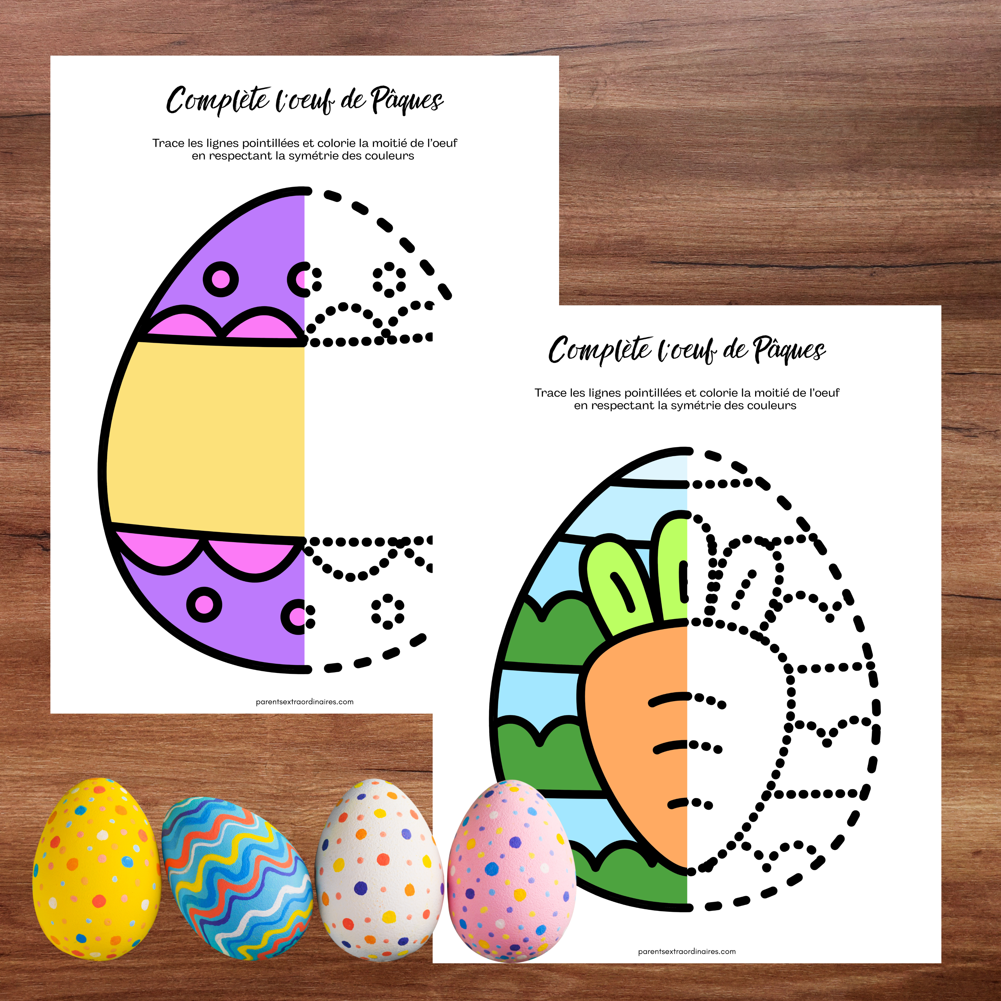 Symétrie oeufs de Pâques