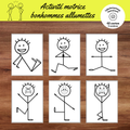 Cartes d'activité motrice : bonhommes allumettes