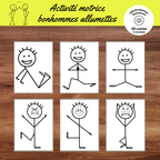 Cartes d'activité motrice : bonhommes allumettes