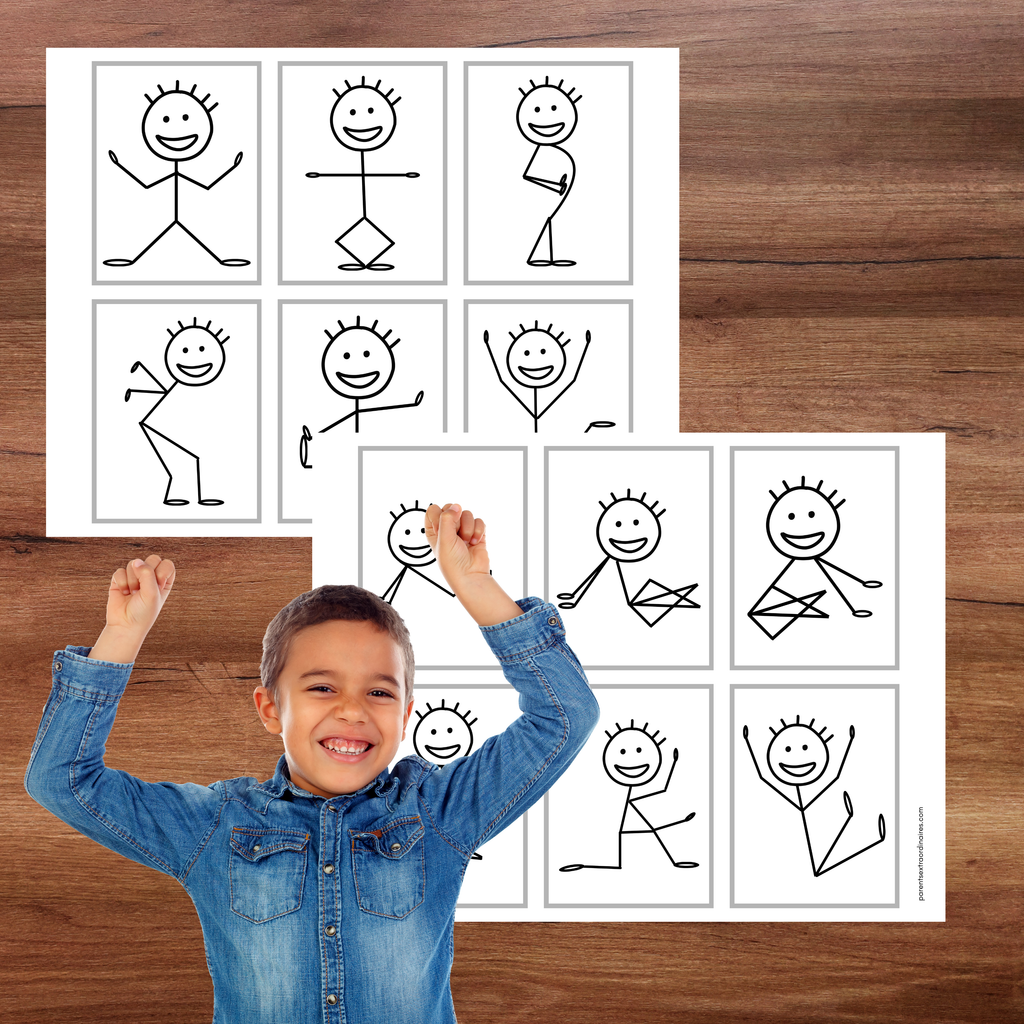 Cartes d'activité motrice : bonhommes allumettes