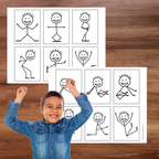 Cartes d'activité motrice : bonhommes allumettes