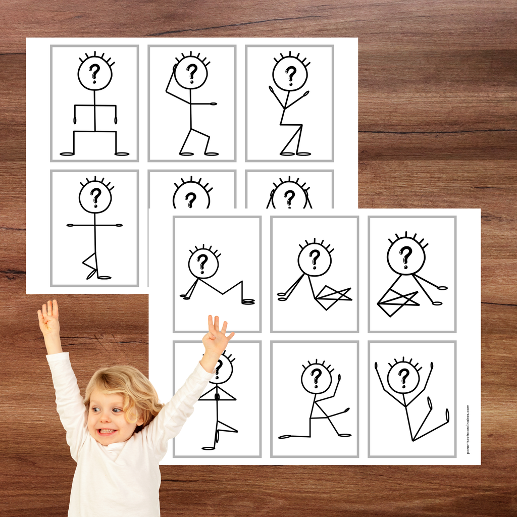 Cartes d'activité motrice : bonhommes allumettes