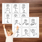 Cartes d'activité motrice : bonhommes allumettes