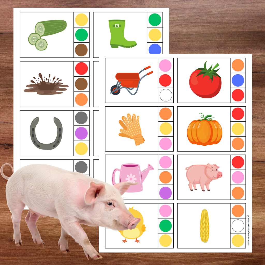 Cartes à pincer : thème agriculture