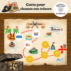 Carte pour chasse aux trésors : thème pirates