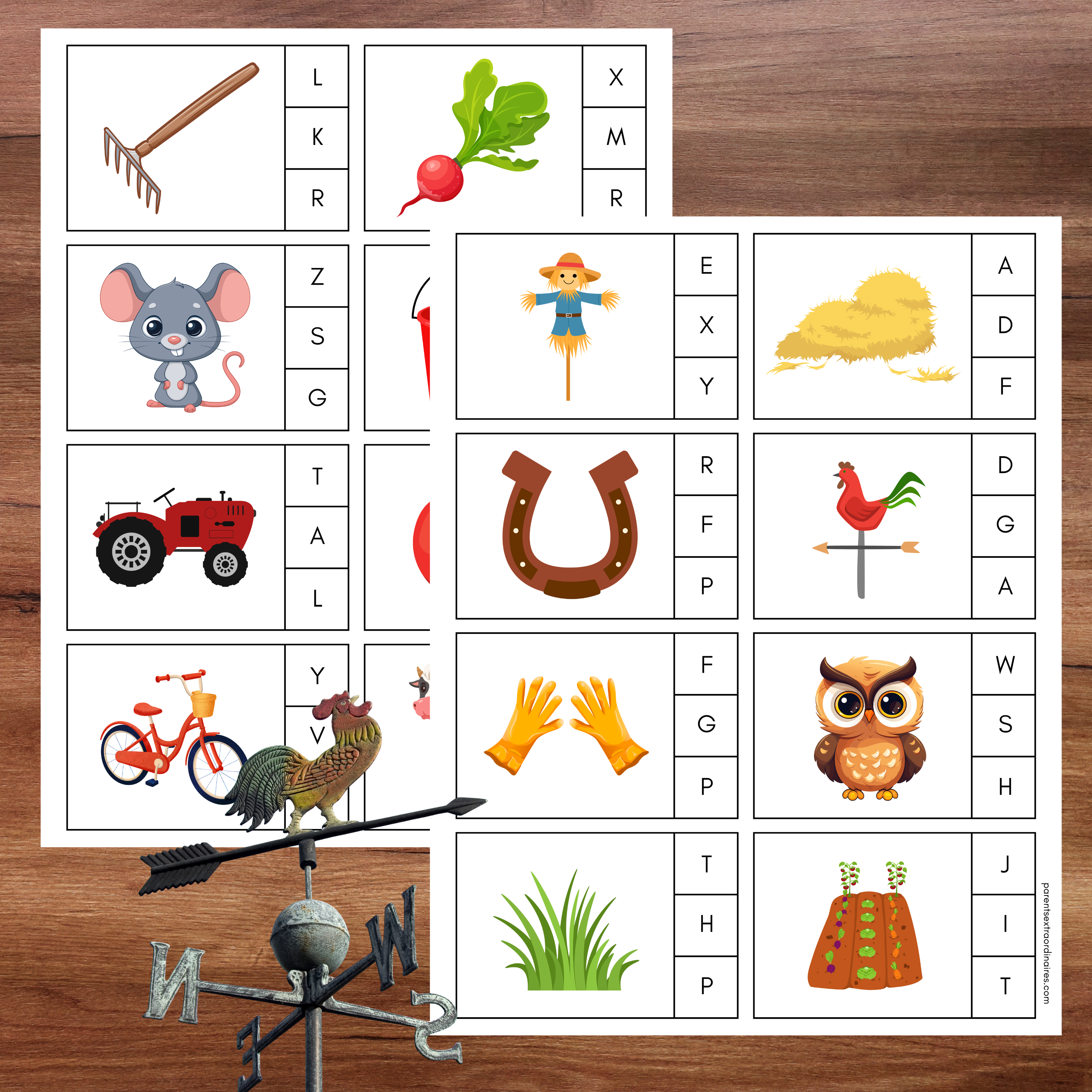 Cartes à pincer : thème agriculture