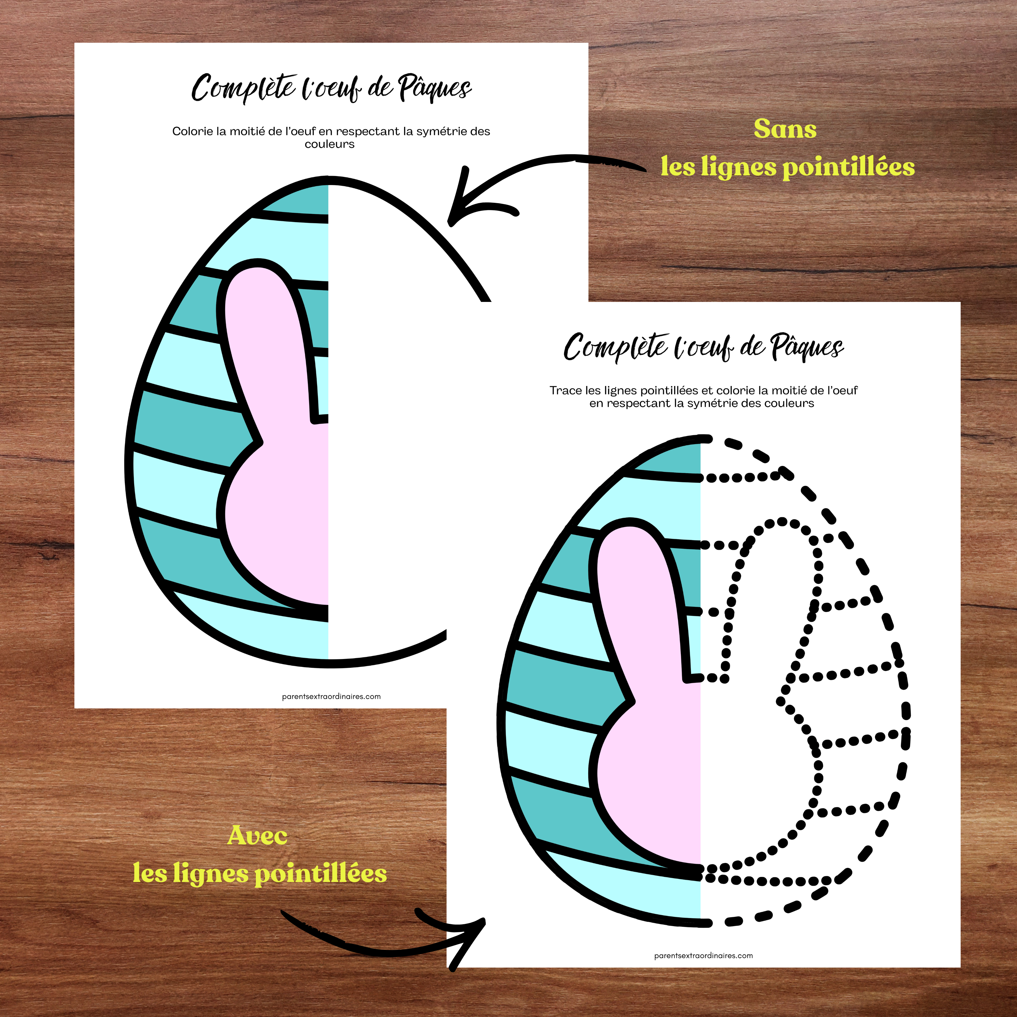 Symétrie oeufs de Pâques
