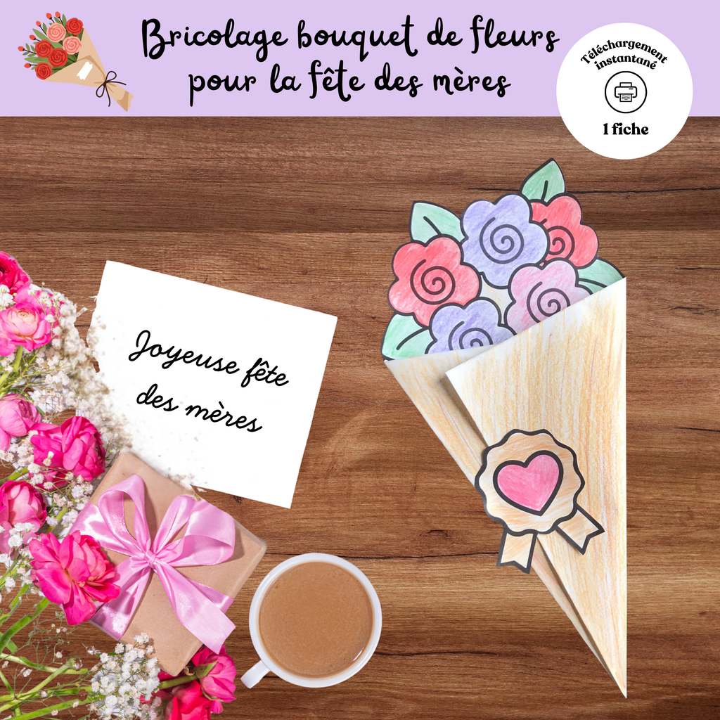 Bricolage bouquet de fleurs pour fête des mères