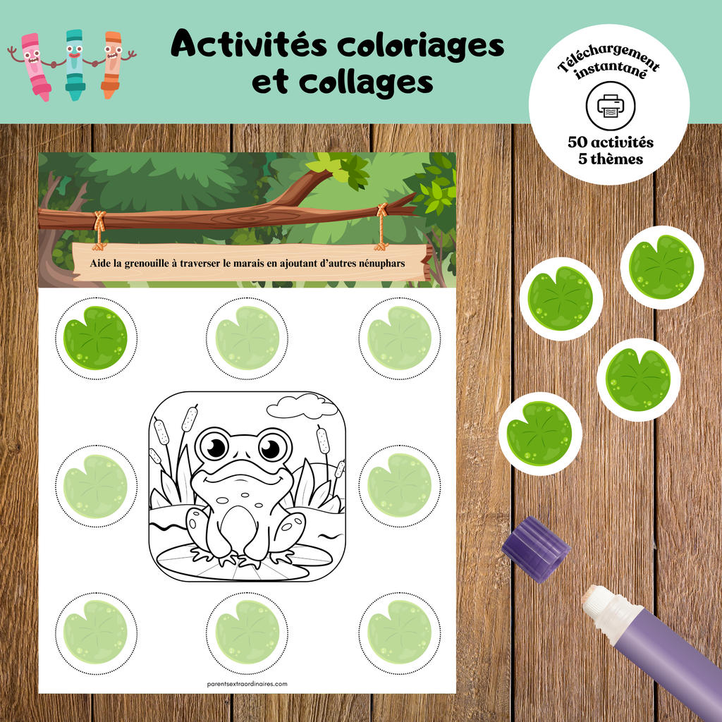 Activités collage et coloriage