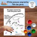 Affiche poissons : empreintes de doigts pour fête des pères