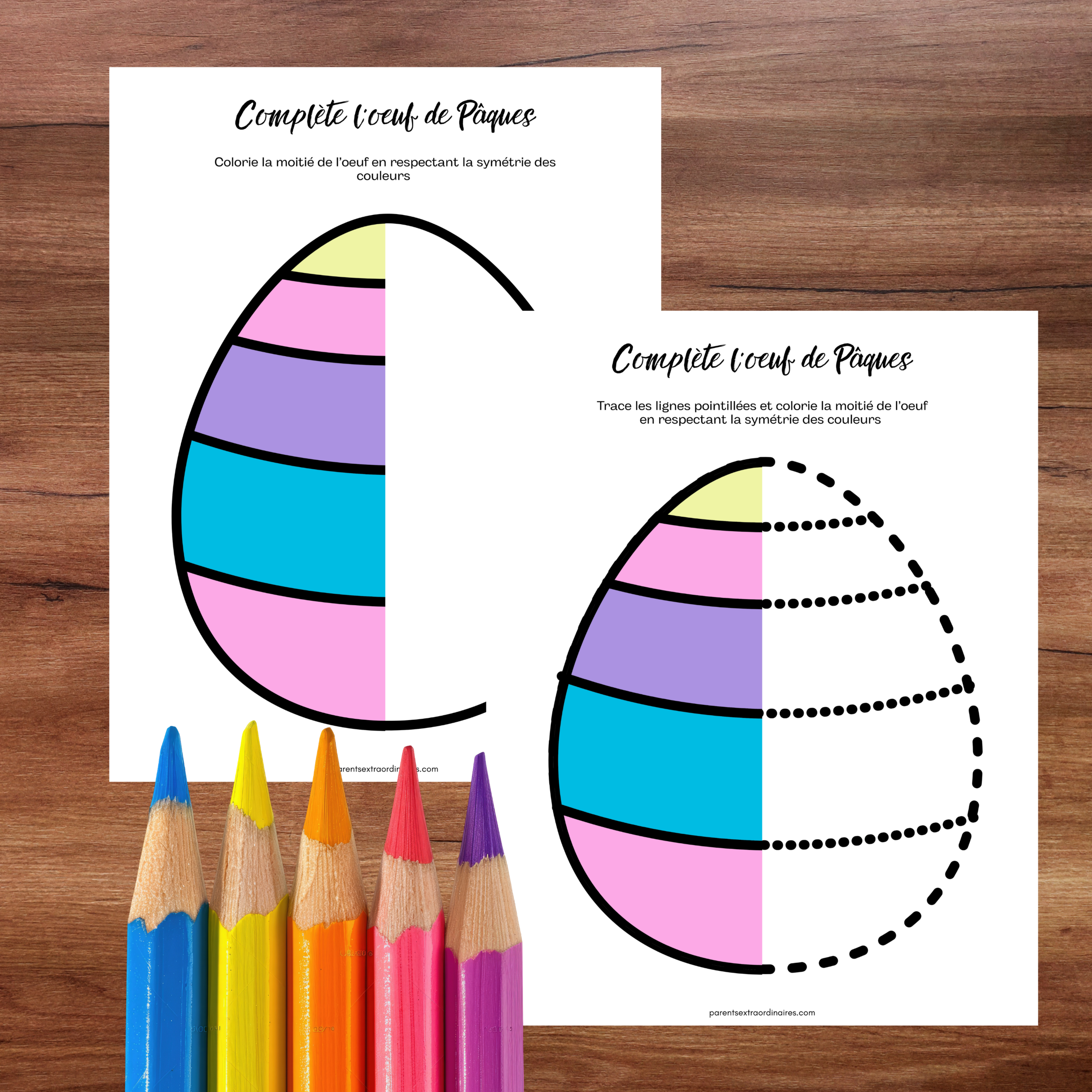 Symétrie oeufs de Pâques