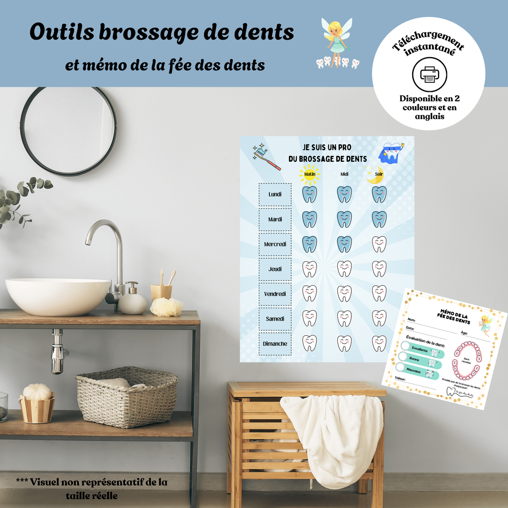 Outils brossage de dents et mémo de la fée des dents
