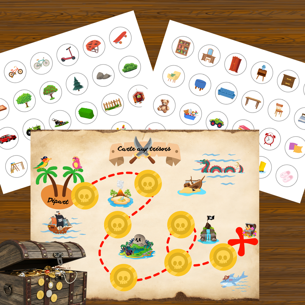 Ensemble de cartes pour chasses aux trésors
