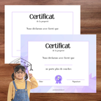 Tableau d'apprentissage de la propreté et certificat : thème fée