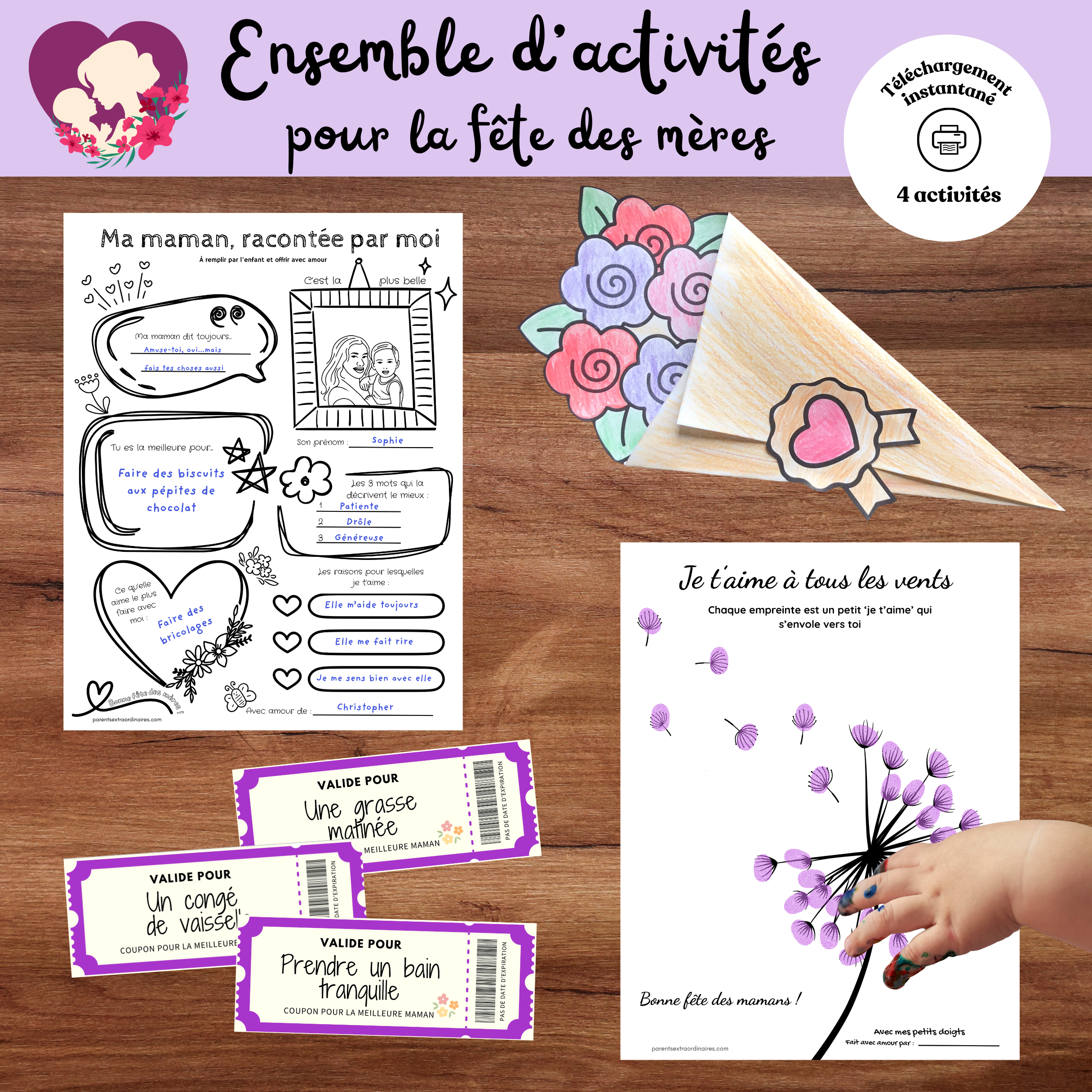 Ensemble d’activités fête des mères