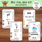 Jeu j'ai...qui a? : thème les sports