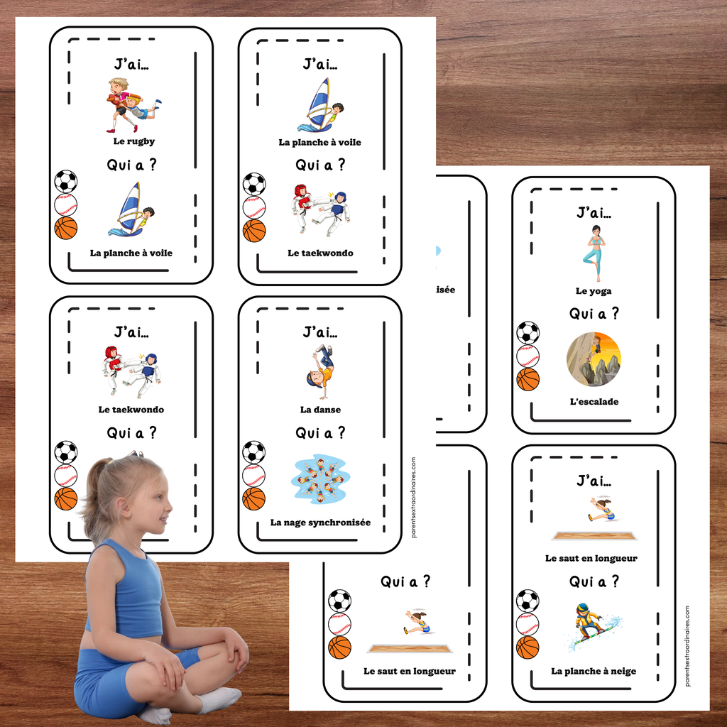 Jeu j'ai...qui a? : thème les sports