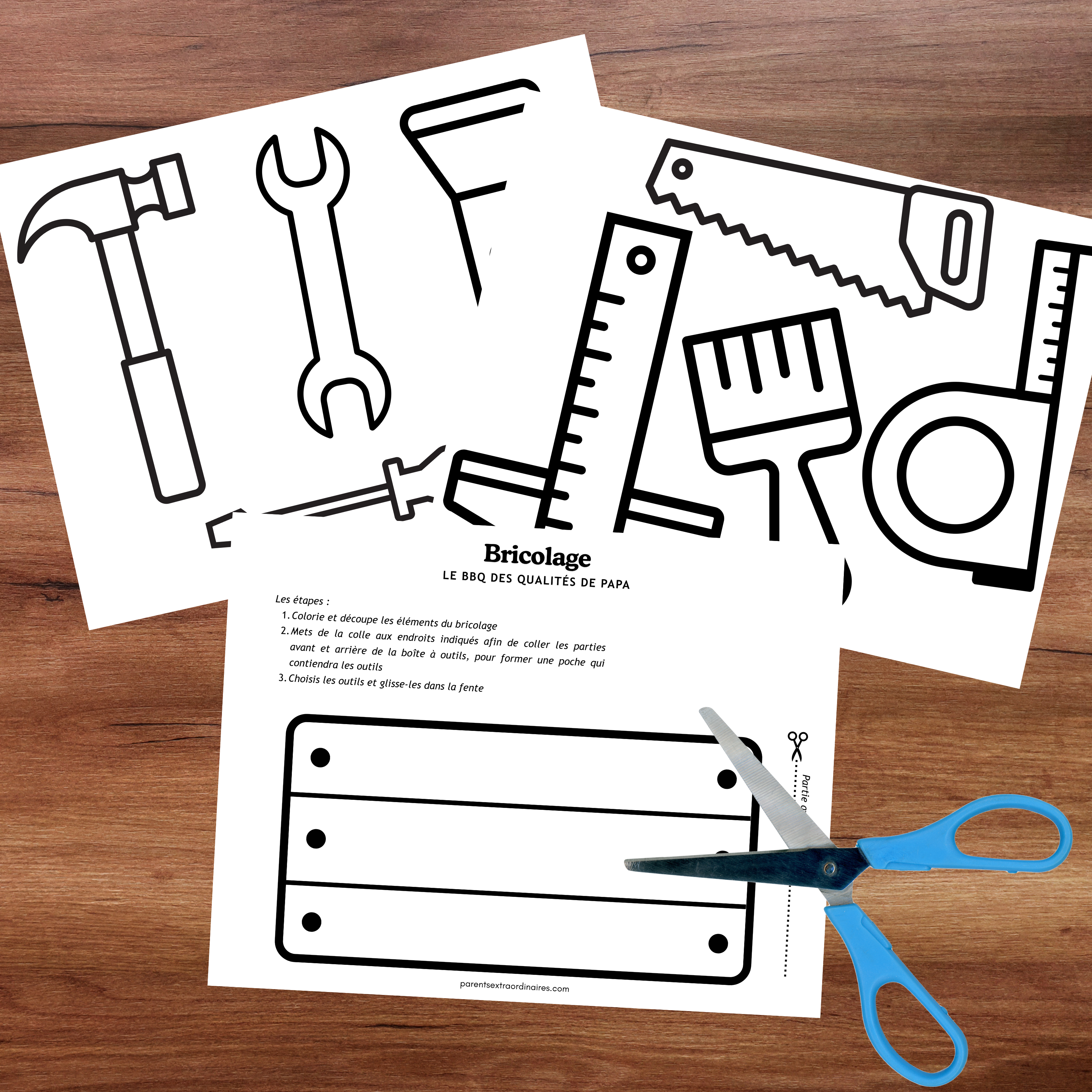 Bricolage coffre à outils pour fête des pères