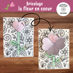 Bricolage la fleur en coeur pour fête des mères
