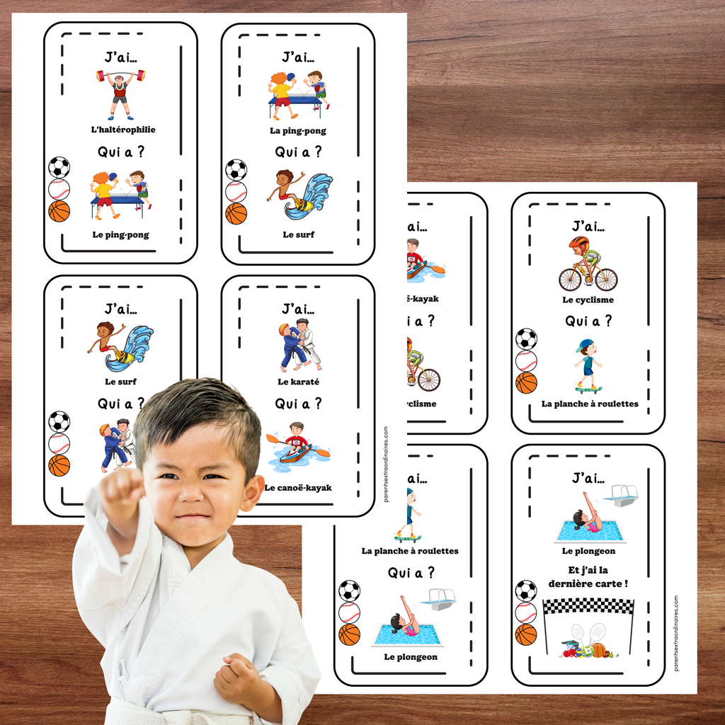 Jeu j'ai...qui a? : thème les sports
