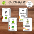 Jeu j'ai...qui a? : thème les fruits et légumes