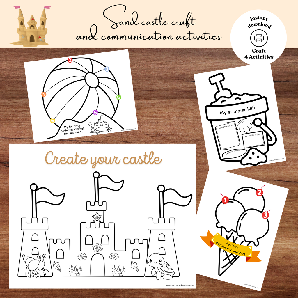 Bricolage château de sable et activités de communication