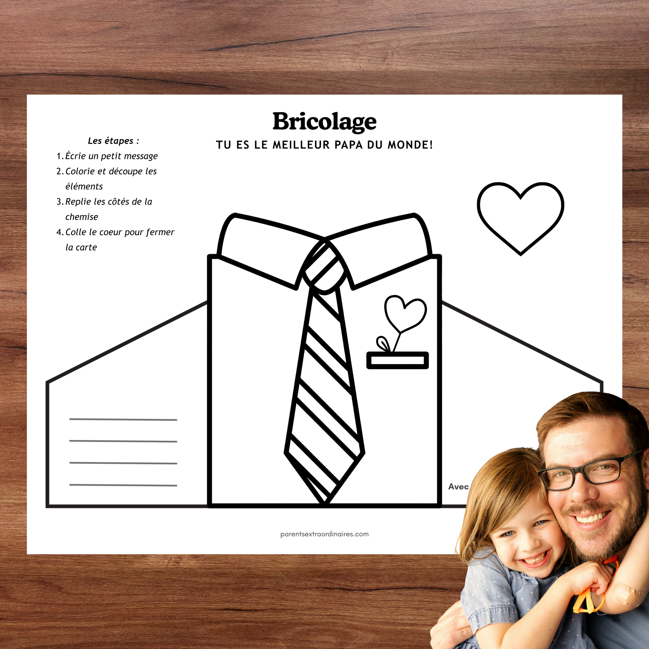 Bricolage chemise : tu es le meilleur papa du monde !
