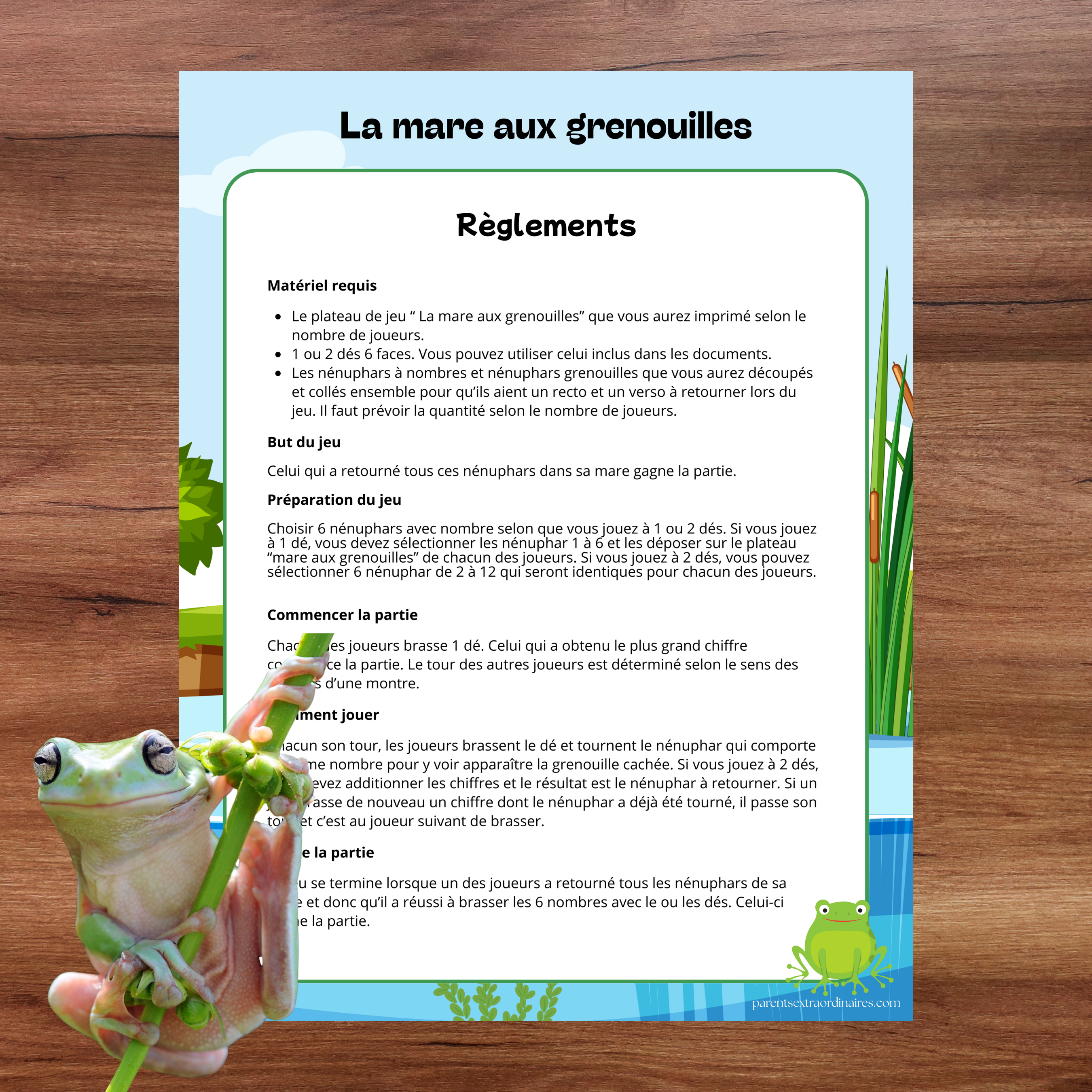 Jeu la mare aux grenouilles