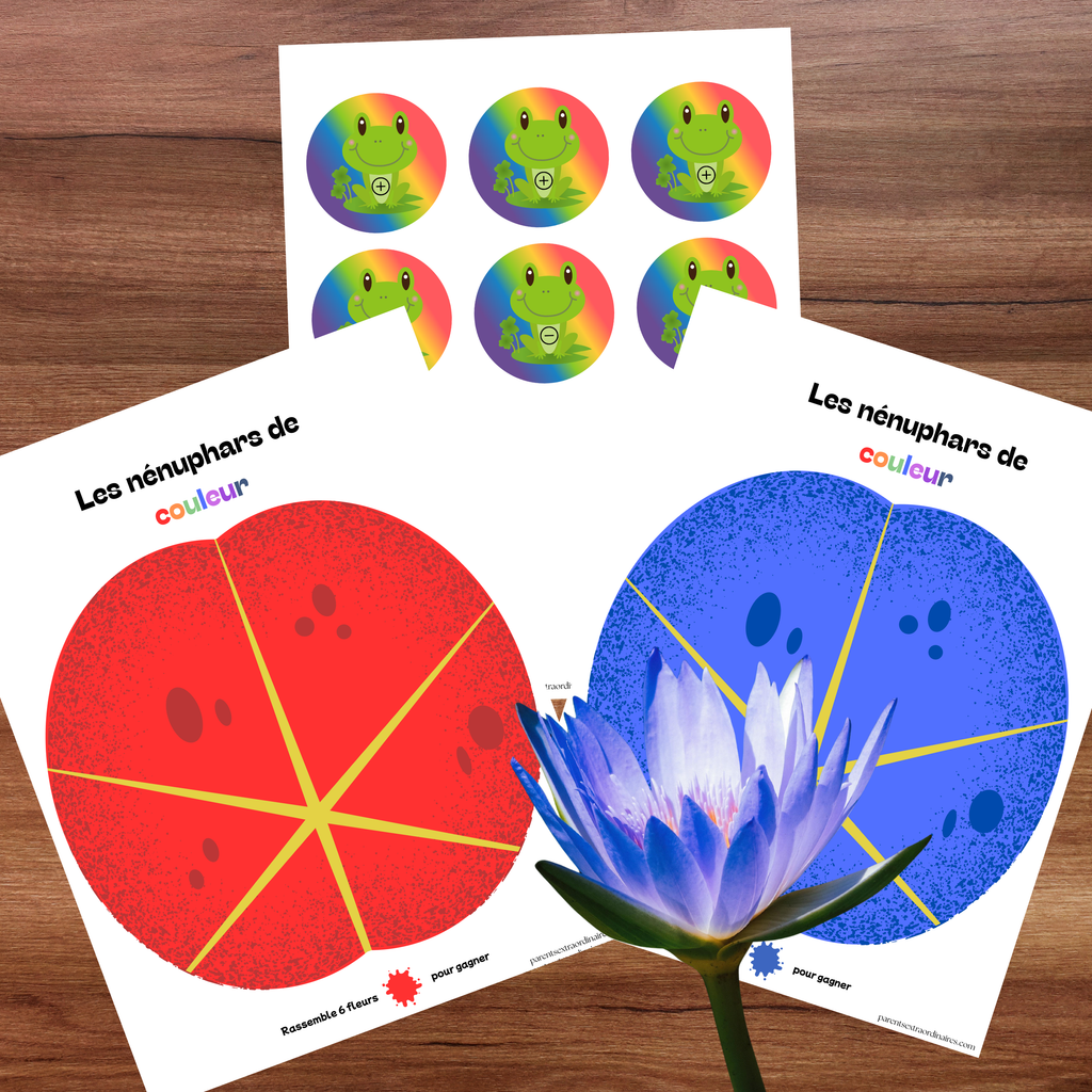 Jeu les nénuphars de couleur