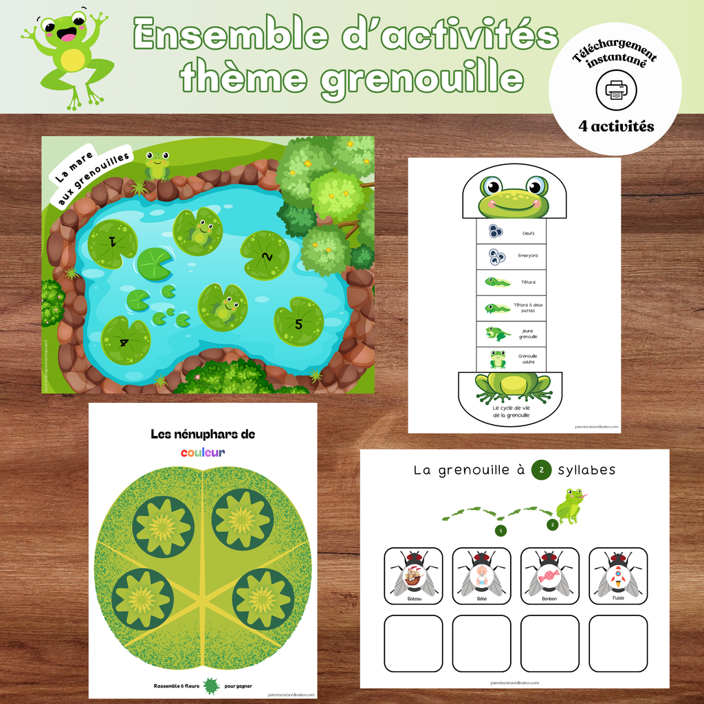 Ensemble d'activités thème grenouille