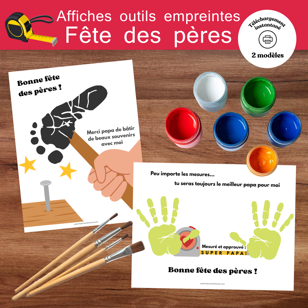 Affiches outils : empreintes pour fête des pères