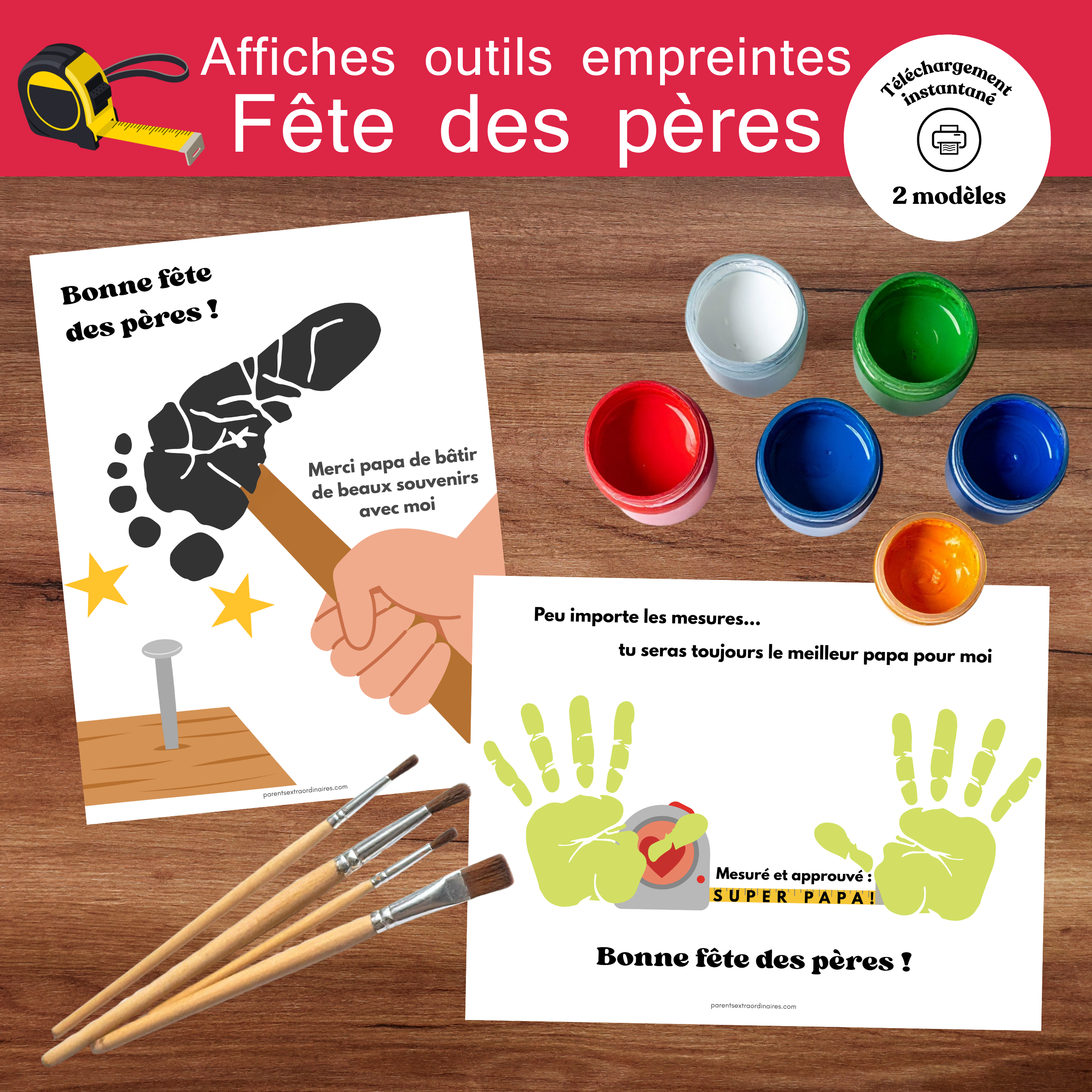 Affiches outils : empreintes pour fête des pères