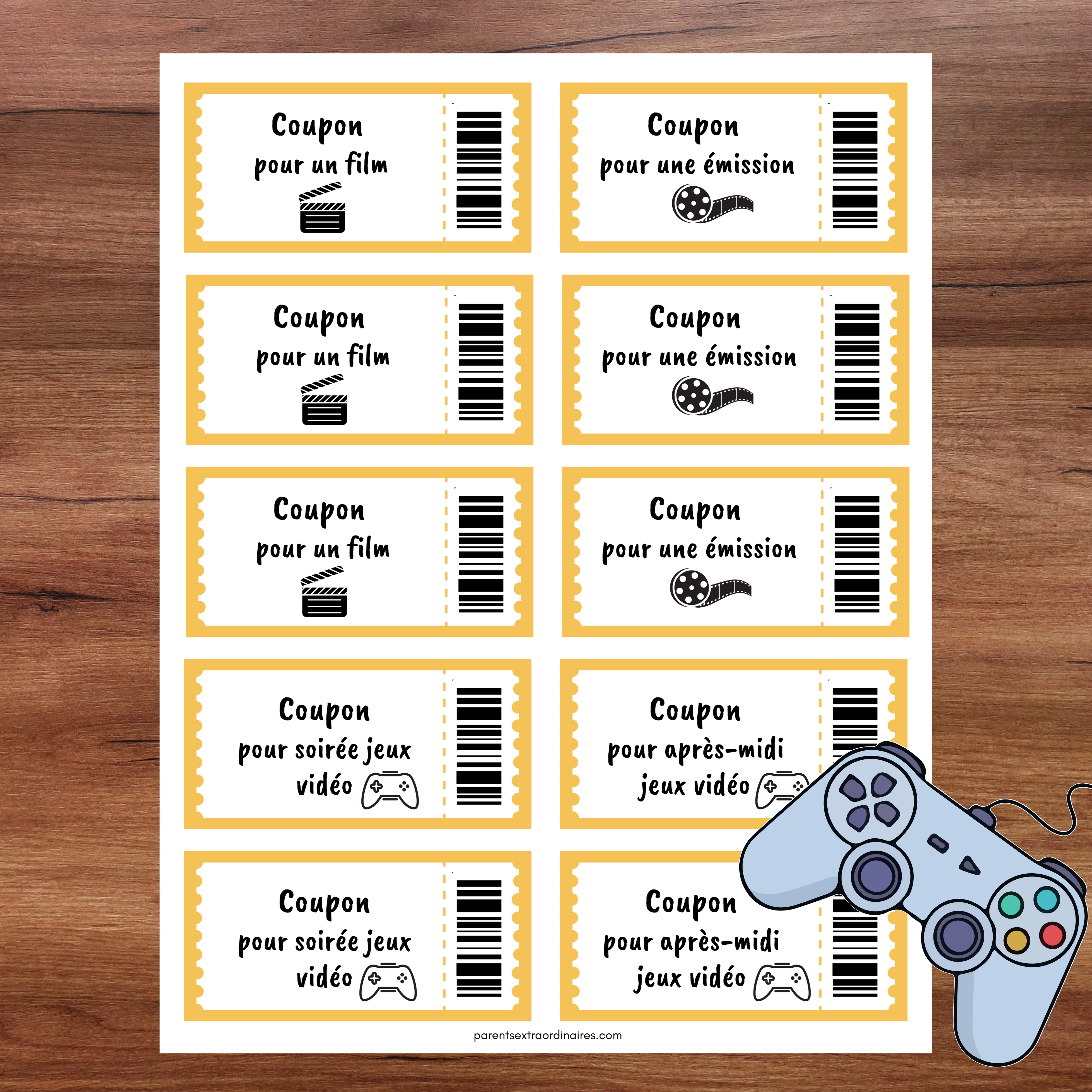 Coupons temps d'écran : version 1