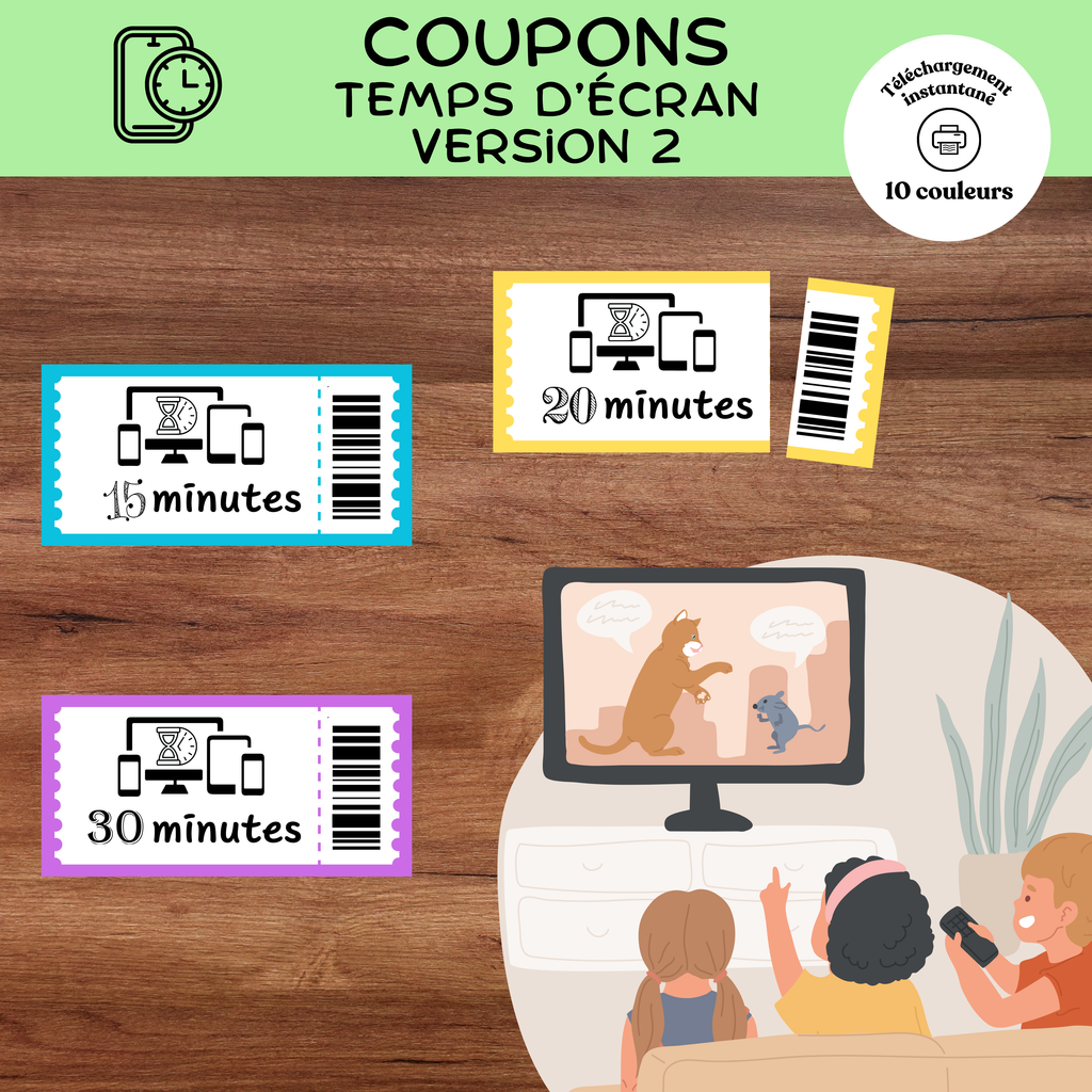Coupons temps d'écran : version 2