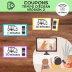 Coupons temps d'écran : version 2