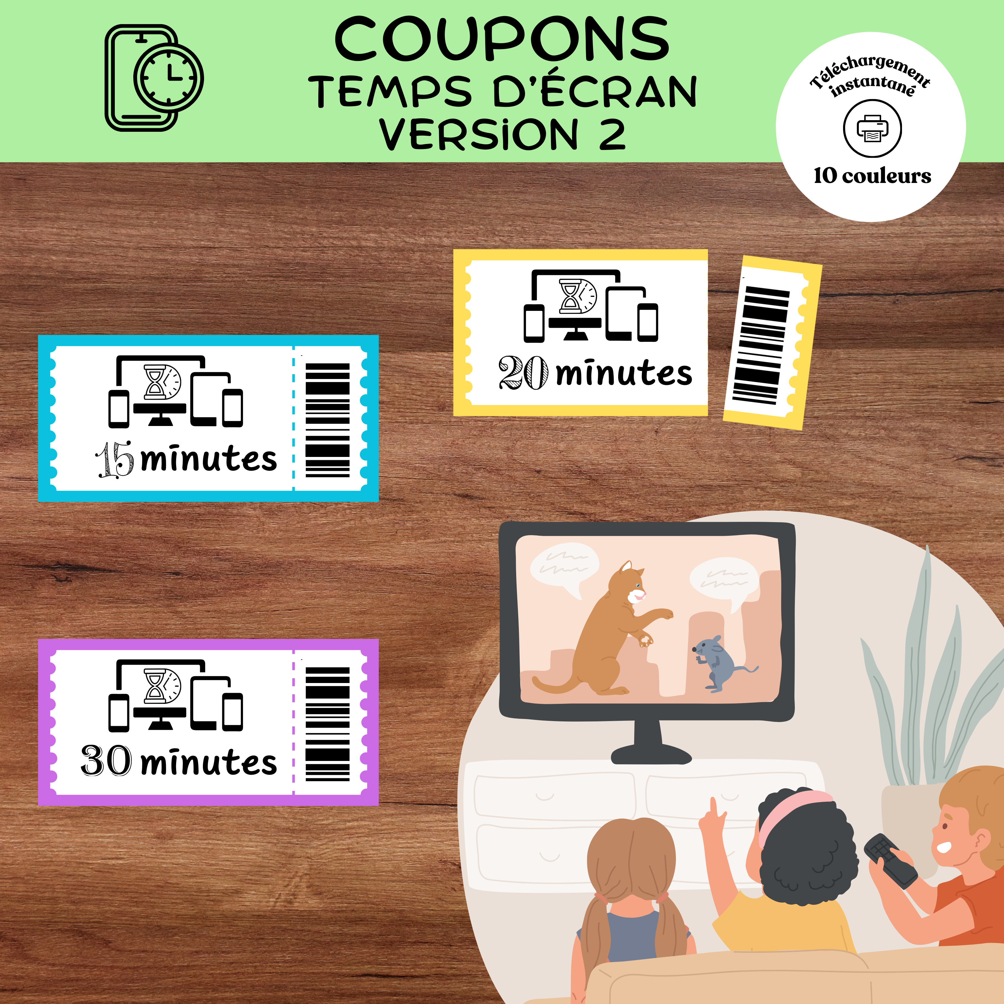 Coupons temps d'écran : version 2