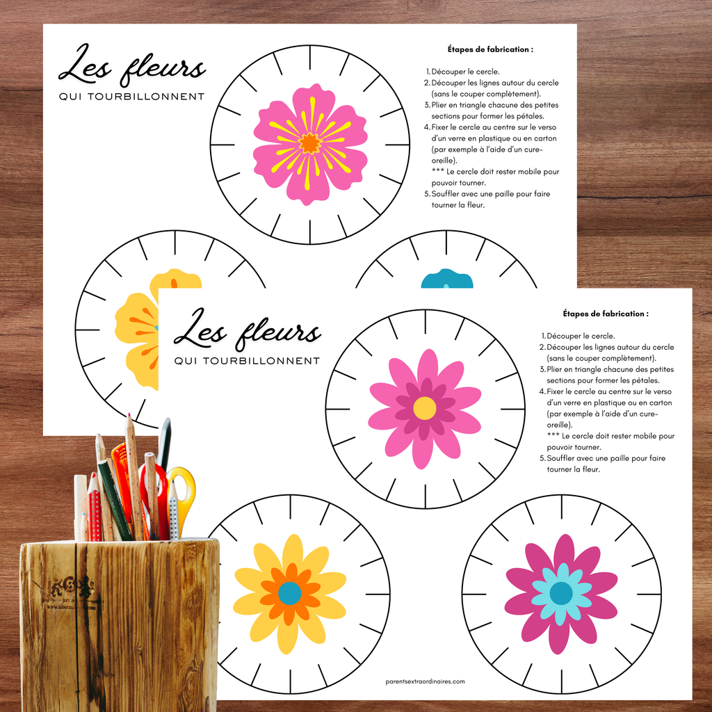 Activité les fleurs à faire tourner